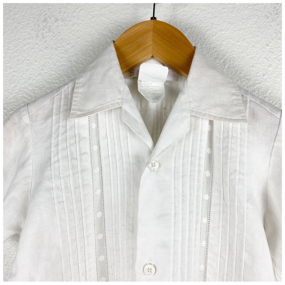 Mi Stilo Es‎ Yucatan Button Down Short Sleeve Shirt in White Size 4 - Picture 3 of 7